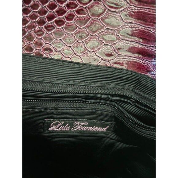 LuLu Townsend Faux Leather Purple Clutch - Picture 4 of 5